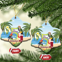 Guyana Christmas Ceramic Ornament Macaw Red-fan Parrot Tropical Vibes - Wonder Print Shop