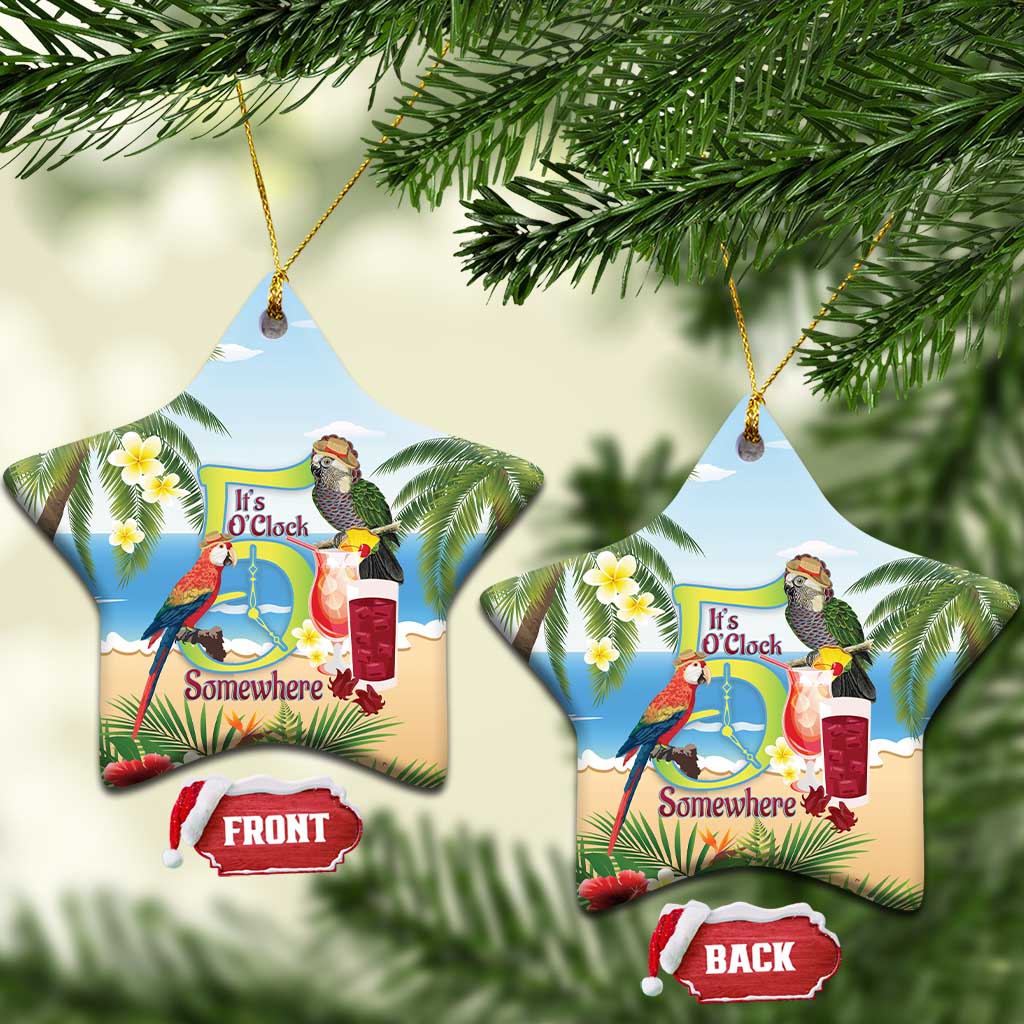 Guyana Christmas Ceramic Ornament Macaw Red-fan Parrot Tropical Vibes - Wonder Print Shop