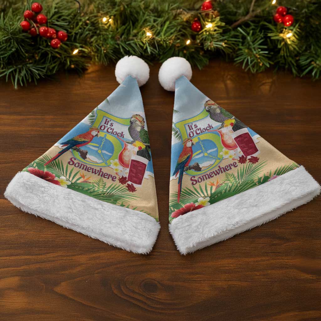Guyana Christmas Santa Hat Macaw Red-fan Parrot Tropical Vibes - Wonder Print Shop
