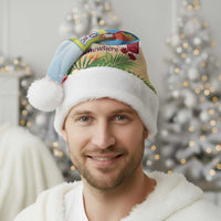 Guyana Christmas Santa Hat Macaw Red-fan Parrot Tropical Vibes - Wonder Print Shop