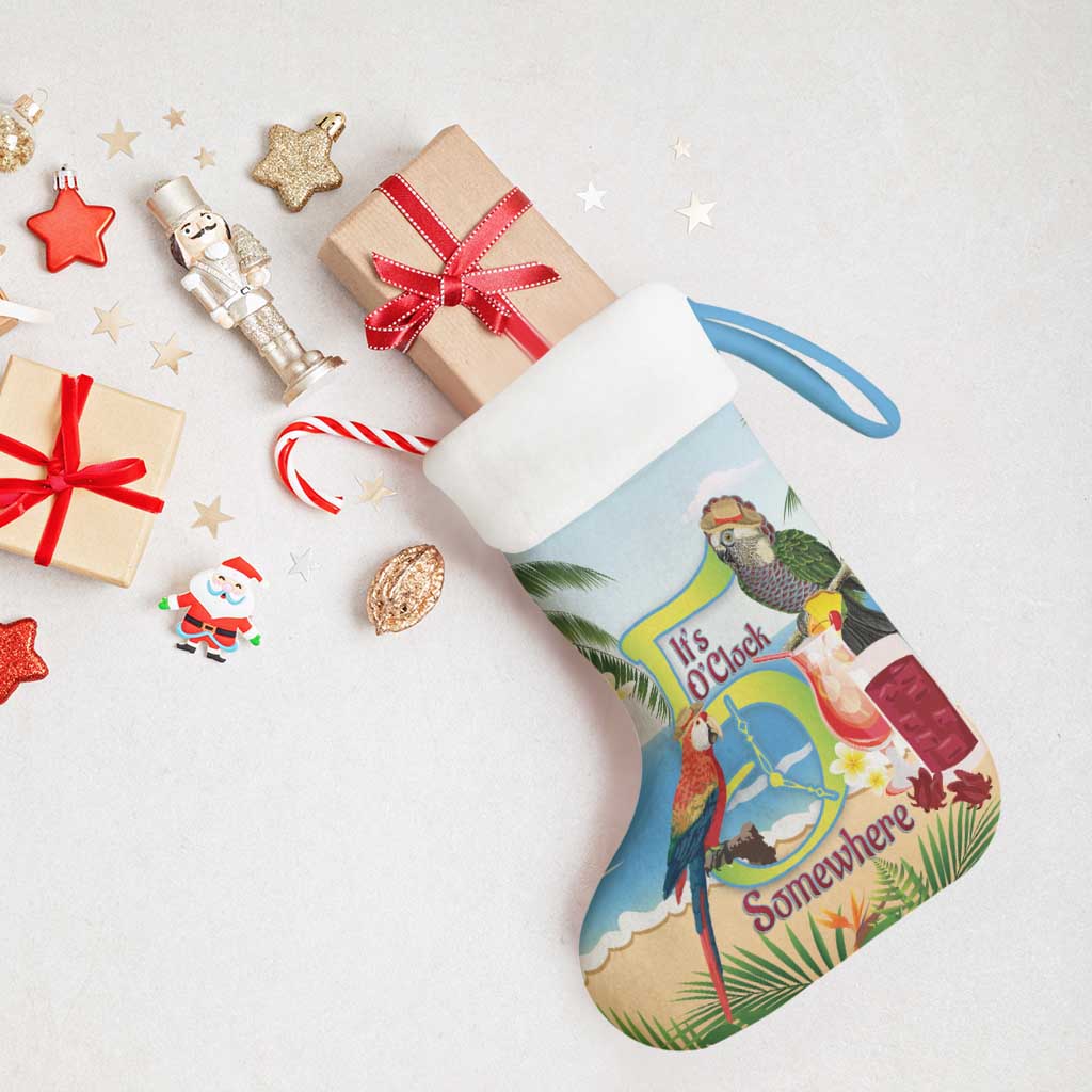 Guyana Christmas Stocking Macaw Red-fan Parrot Tropical Vibes - Wonder Print Shop