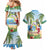 Guyana Christmas Couples Matching Mermaid Dress and Hawaiian Shirt Macaw Red-fan Parrot Tropical Vibes - Wonder Print Shop