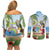 Guyana Christmas Couples Matching Off Shoulder Short Dress and Long Sleeve Button Shirt Macaw Red-fan Parrot Tropical Vibes - Wonder Print Shop