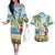 Guyana Christmas Couples Matching Off The Shoulder Long Sleeve Dress and Hawaiian Shirt Macaw Red-fan Parrot Tropical Vibes - Wonder Print Shop