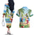 Guyana Christmas Couples Matching Off The Shoulder Long Sleeve Dress and Hawaiian Shirt Macaw Red-fan Parrot Tropical Vibes - Wonder Print Shop