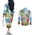 Guyana Christmas Couples Matching Off The Shoulder Long Sleeve Dress and Long Sleeve Button Shirt Macaw Red-fan Parrot Tropical Vibes - Wonder Print Shop