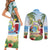 Guyana Christmas Couples Matching Short Sleeve Bodycon Dress and Long Sleeve Button Shirt Macaw Red-fan Parrot Tropical Vibes - Wonder Print Shop