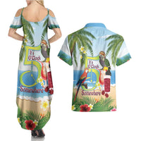 Guyana Christmas Couples Matching Summer Maxi Dress and Hawaiian Shirt Macaw Red-fan Parrot Tropical Vibes - Wonder Print Shop