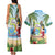 Guyana Christmas Couples Matching Tank Maxi Dress and Hawaiian Shirt Macaw Red-fan Parrot Tropical Vibes - Wonder Print Shop