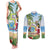 Guyana Christmas Couples Matching Tank Maxi Dress and Long Sleeve Button Shirt Macaw Red-fan Parrot Tropical Vibes - Wonder Print Shop