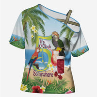 Guyana Christmas Cross Shoulder Shirt Macaw Red-fan Parrot Tropical Vibes - Wonder Print Shop