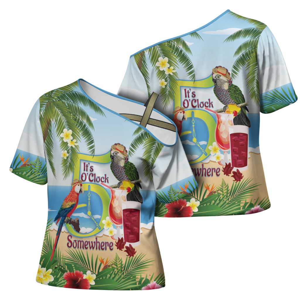 Guyana Christmas Cross Shoulder Shirt Macaw Red-fan Parrot Tropical Vibes - Wonder Print Shop