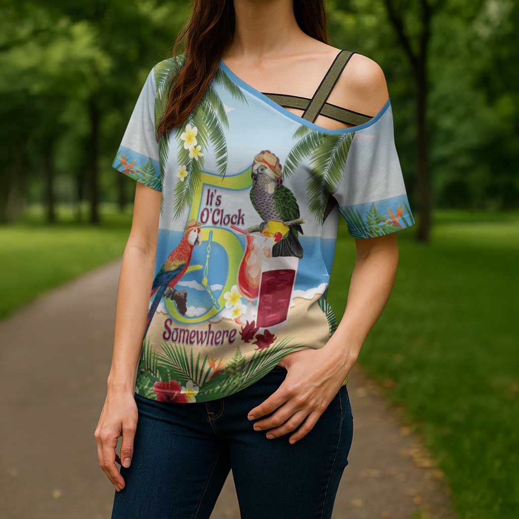 Guyana Christmas Cross Shoulder Shirt Macaw Red-fan Parrot Tropical Vibes - Wonder Print Shop