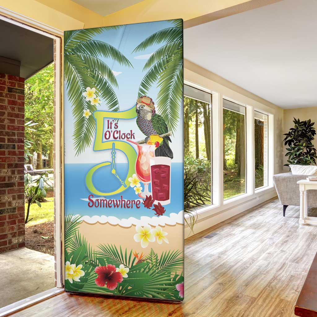 Guyana Christmas Door Cover Macaw Red-fan Parrot Tropical Vibes - Wonder Print Shop