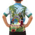 Guyana Christmas Family Matching Long Sleeve Bodycon Dress and Hawaiian Shirt Macaw Red-fan Parrot Tropical Vibes - Wonder Print Shop