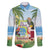 Guyana Christmas Family Matching Long Sleeve Bodycon Dress and Hawaiian Shirt Macaw Red-fan Parrot Tropical Vibes - Wonder Print Shop