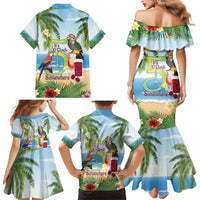 Guyana Christmas Family Matching Mermaid Dress and Hawaiian Shirt Macaw Red-fan Parrot Tropical Vibes - Wonder Print Shop