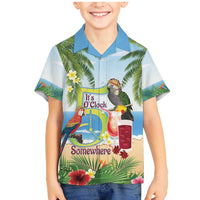 Guyana Christmas Family Matching Mermaid Dress and Hawaiian Shirt Macaw Red-fan Parrot Tropical Vibes - Wonder Print Shop