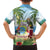 Guyana Christmas Family Matching Off The Shoulder Long Sleeve Dress and Hawaiian Shirt Macaw Red-fan Parrot Tropical Vibes - Wonder Print Shop