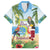 Guyana Christmas Family Matching Off The Shoulder Long Sleeve Dress and Hawaiian Shirt Macaw Red-fan Parrot Tropical Vibes - Wonder Print Shop