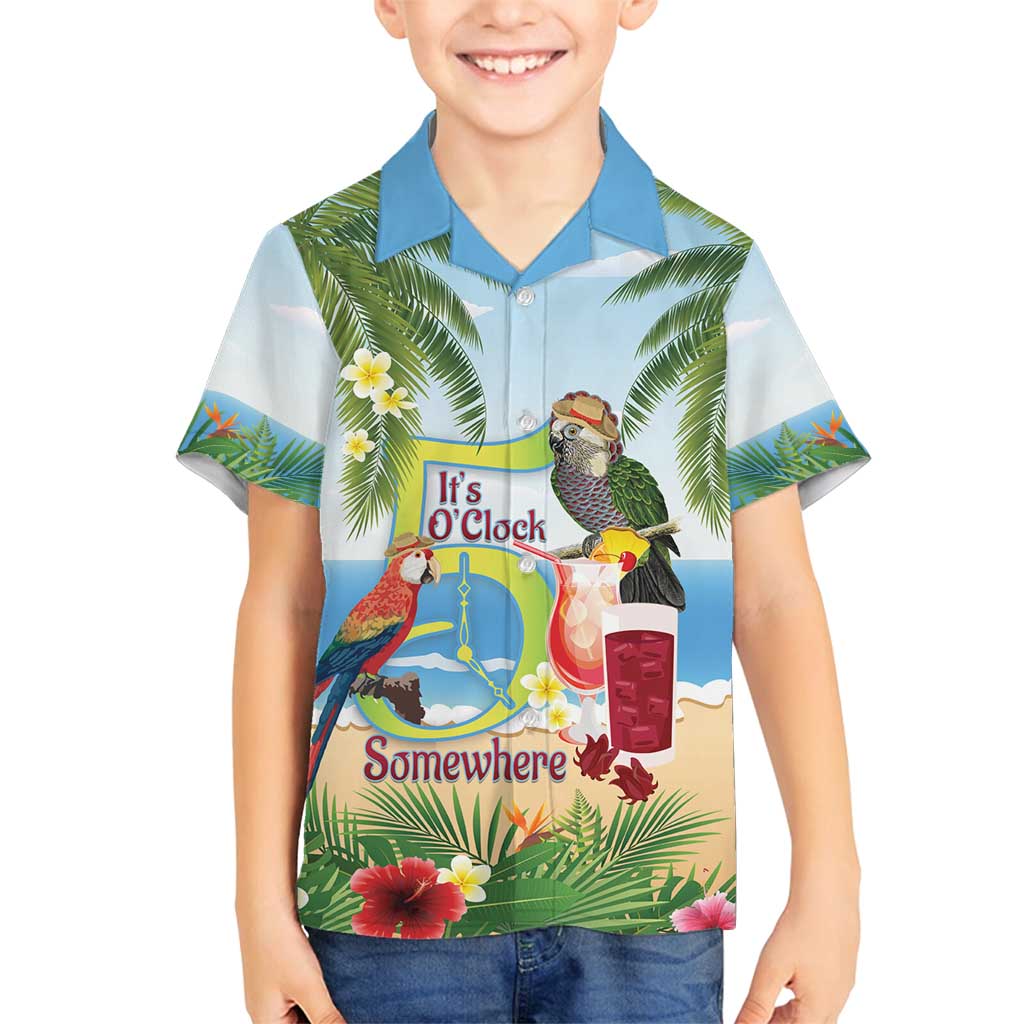 Guyana Christmas Family Matching Off Shoulder Short Dress and Hawaiian Shirt Macaw Red-fan Parrot Tropical Vibes - Wonder Print Shop