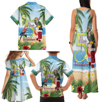 Guyana Christmas Family Matching Tank Maxi Dress and Hawaiian Shirt Macaw Red-fan Parrot Tropical Vibes - Wonder Print Shop