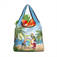 Guyana Christmas Grocery Bag Macaw Red-fan Parrot Tropical Vibes - Wonder Print Shop