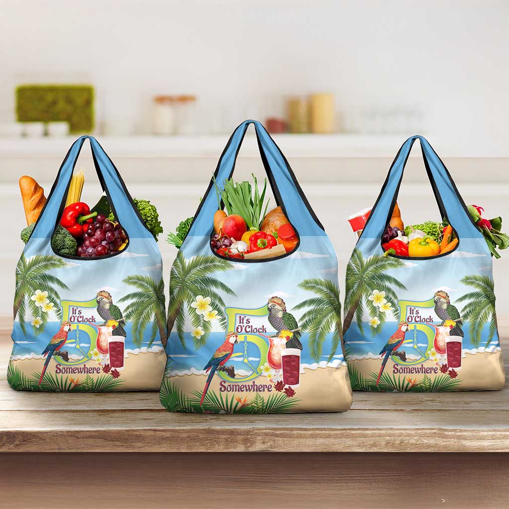 Guyana Christmas Grocery Bag Macaw Red-fan Parrot Tropical Vibes - Wonder Print Shop