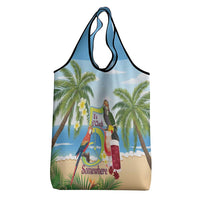 Guyana Christmas Grocery Bag Macaw Red-fan Parrot Tropical Vibes - Wonder Print Shop