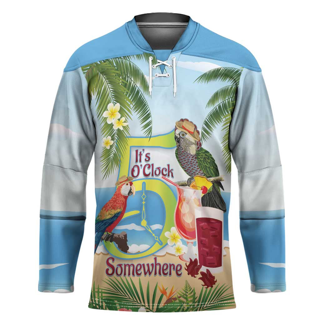 Guyana Christmas Hockey Jersey Macaw Red-fan Parrot Tropical Vibes - Wonder Print Shop