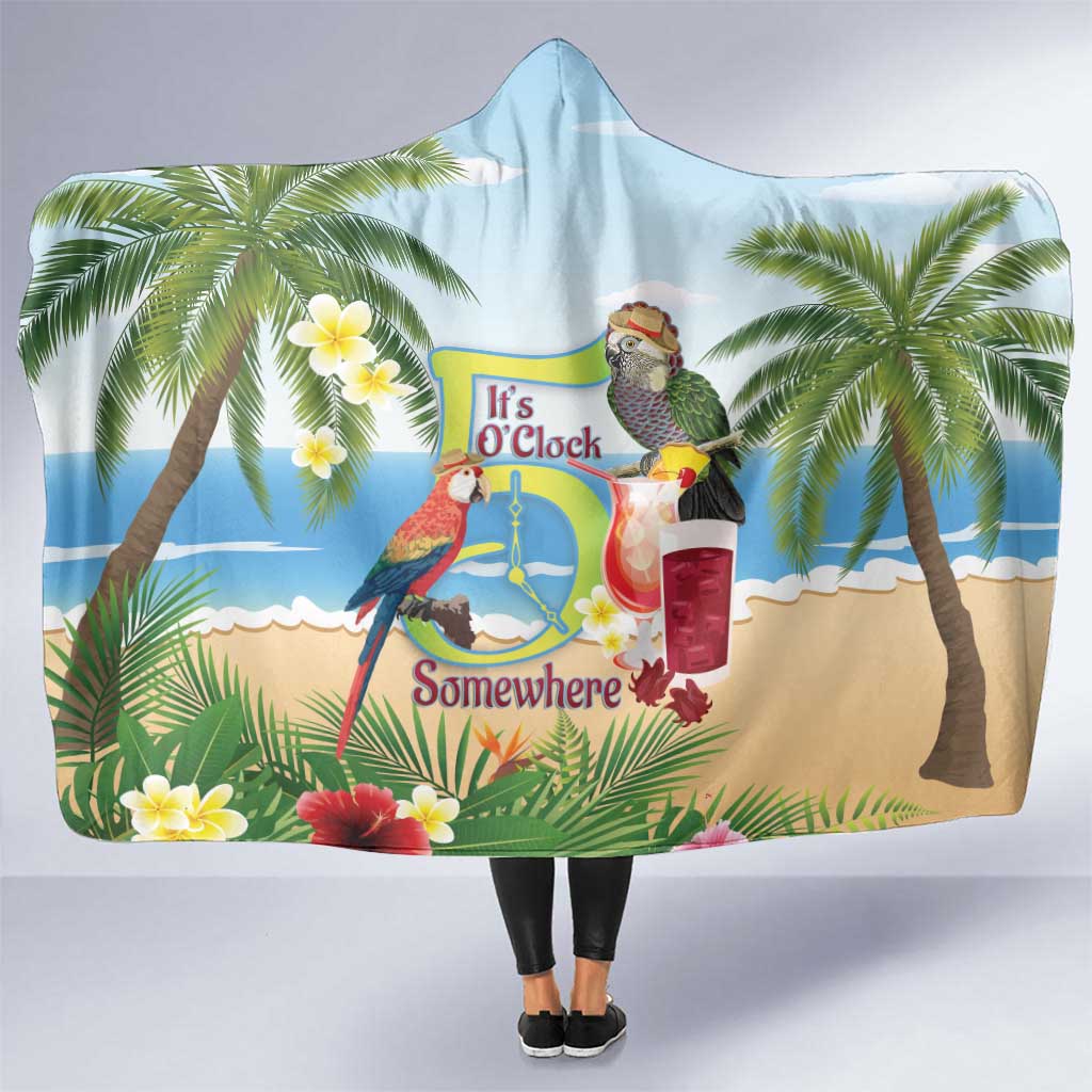 Guyana Christmas Hooded Blanket Macaw Red-fan Parrot Tropical Vibes - Wonder Print Shop