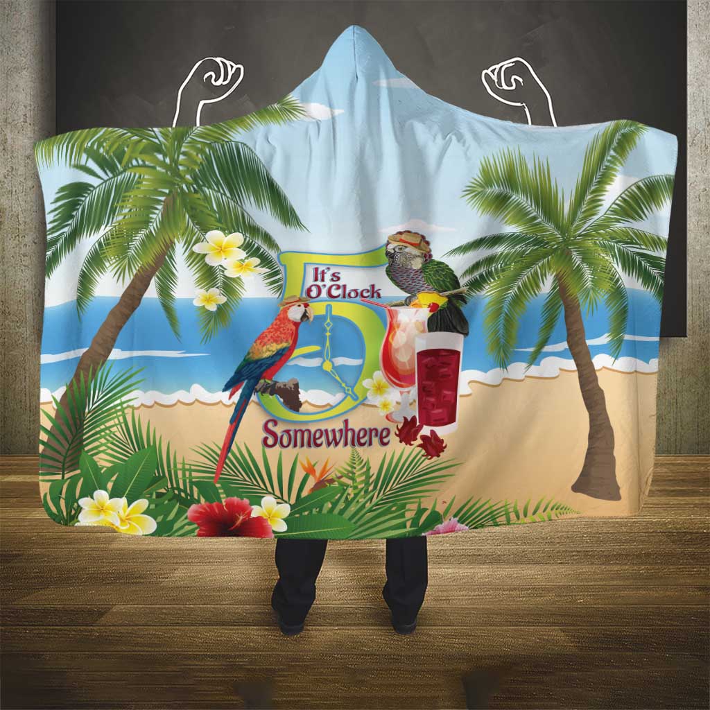 Guyana Christmas Hooded Blanket Macaw Red-fan Parrot Tropical Vibes - Wonder Print Shop