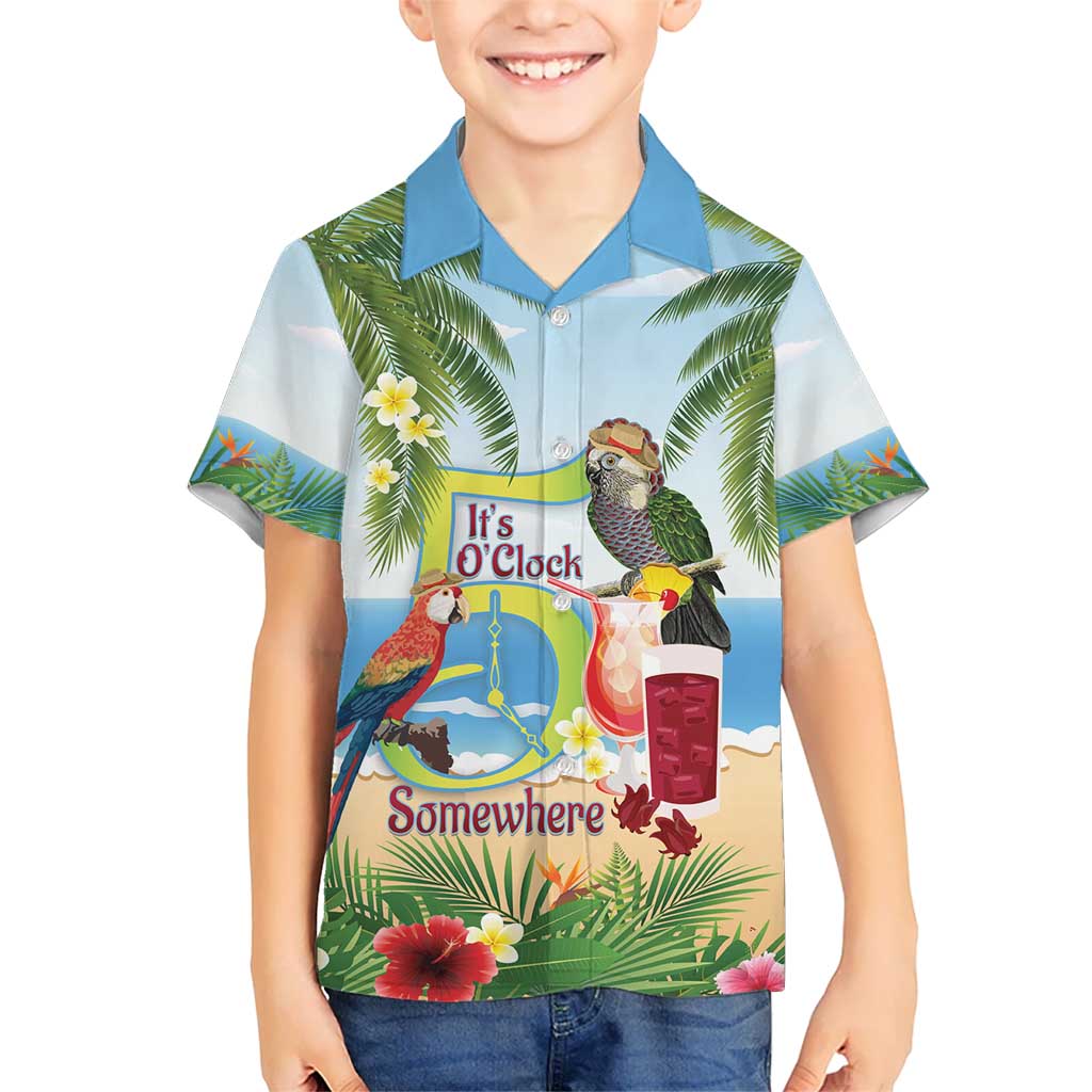 Guyana Christmas Kid Hawaiian Shirt Macaw Red-fan Parrot Tropical Vibes - Wonder Print Shop
