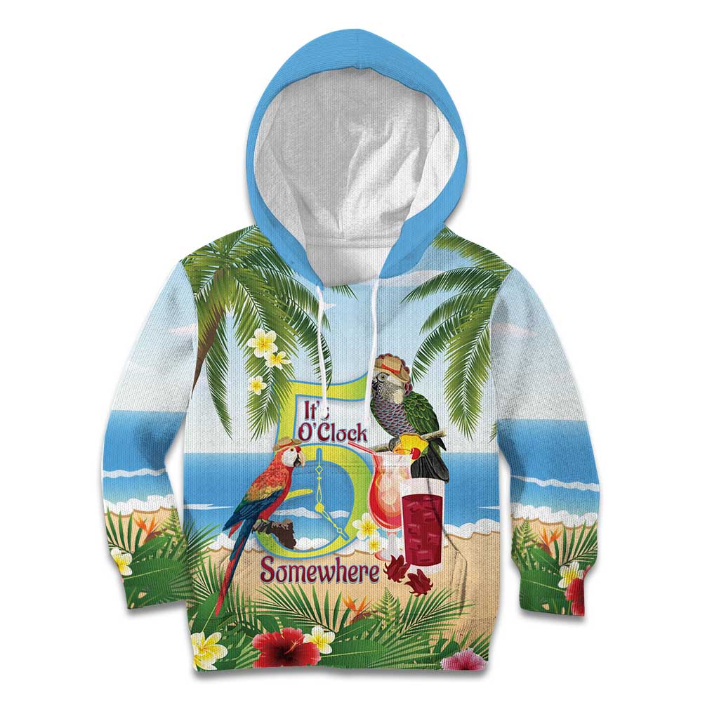 Guyana Christmas Kid Hoodie Macaw Red-fan Parrot Tropical Vibes - Wonder Print Shop