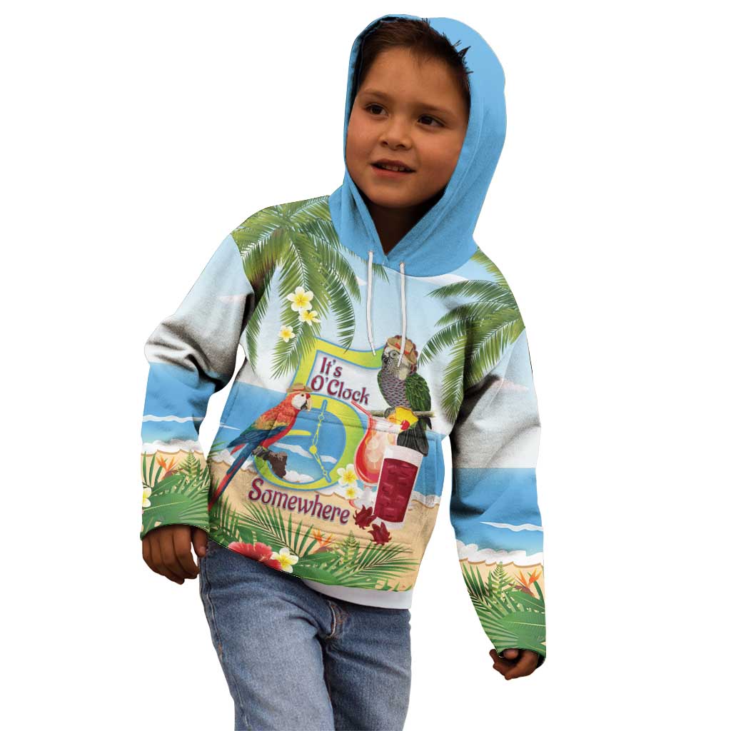 Guyana Christmas Kid Hoodie Macaw Red-fan Parrot Tropical Vibes - Wonder Print Shop
