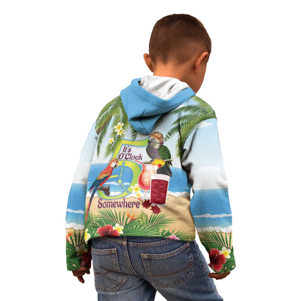 Guyana Christmas Kid Hoodie Macaw Red-fan Parrot Tropical Vibes - Wonder Print Shop