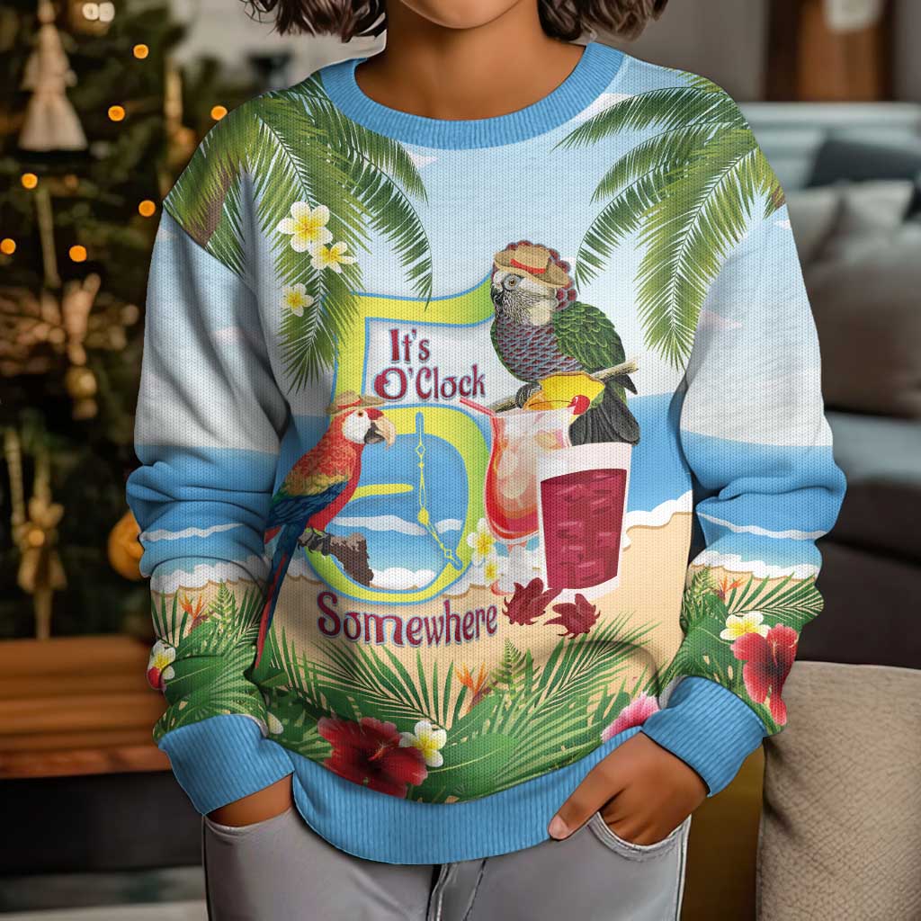 Guyana Christmas Kid Ugly Christmas Sweater Macaw Red-fan Parrot Tropical Vibes - Wonder Print Shop