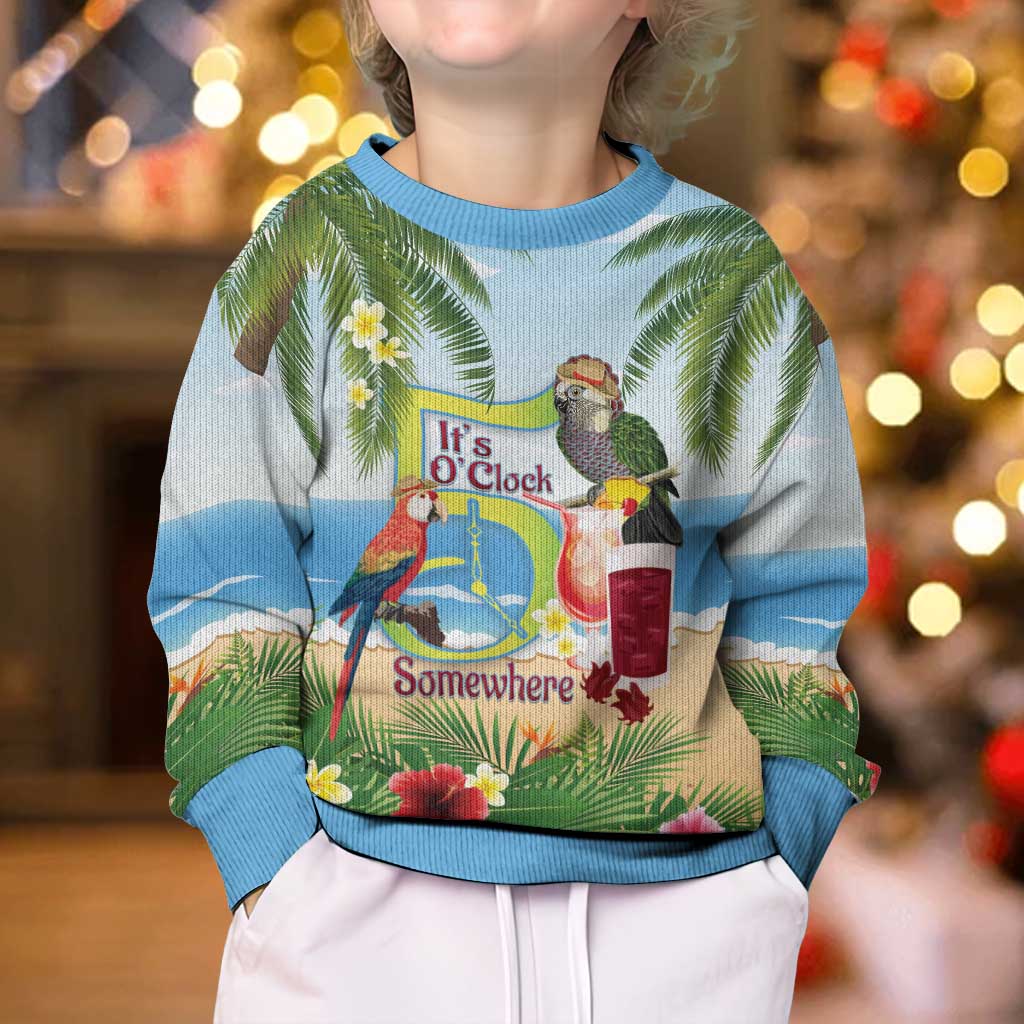 Guyana Christmas Kid Ugly Christmas Sweater Macaw Red-fan Parrot Tropical Vibes - Wonder Print Shop