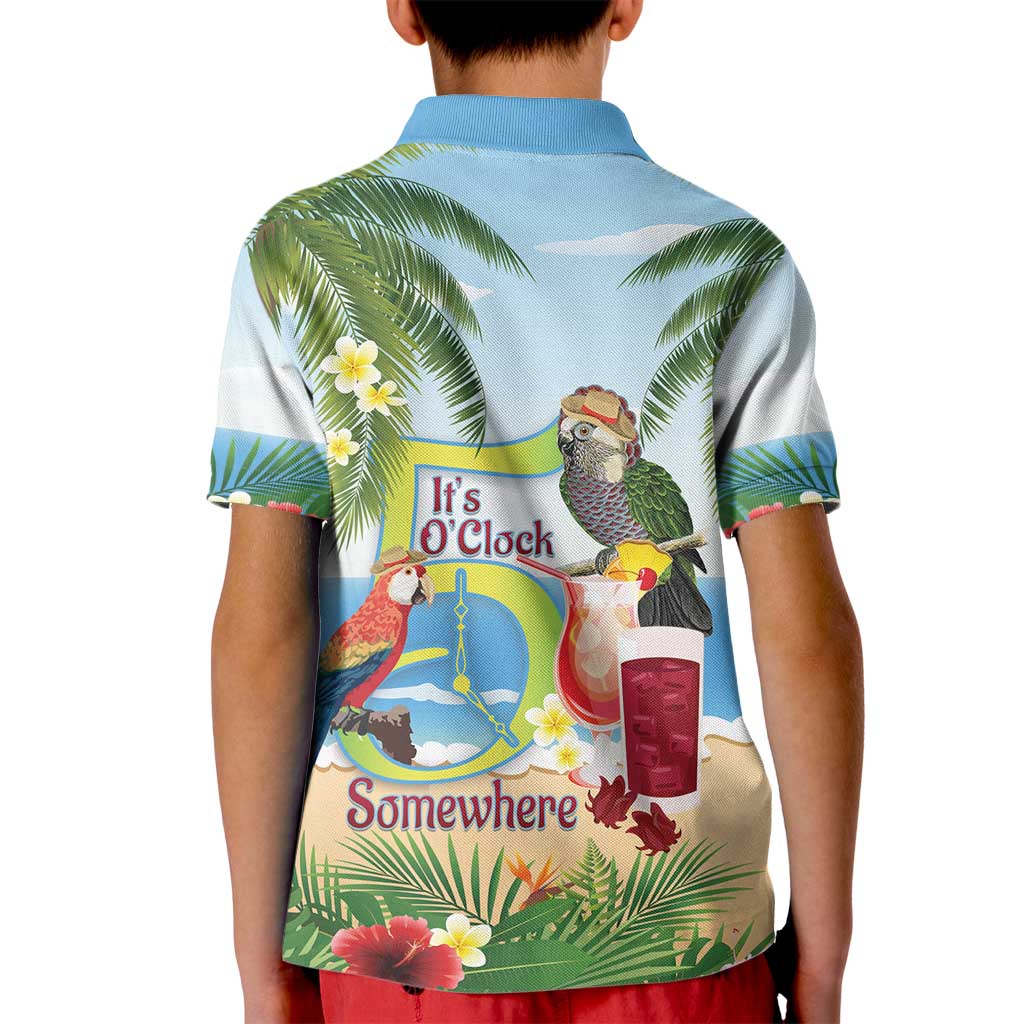 Guyana Christmas Kid Polo Shirt Macaw Red-fan Parrot Tropical Vibes - Wonder Print Shop