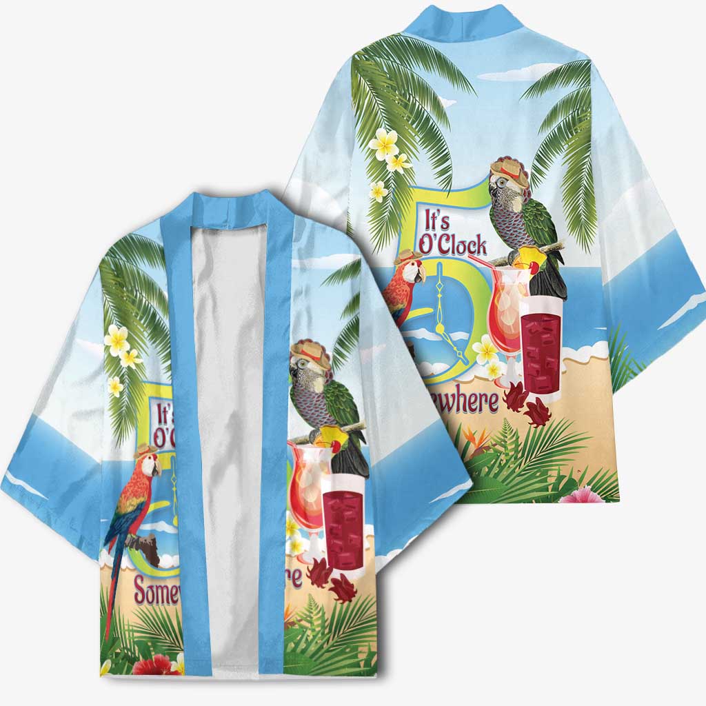 Guyana Christmas Kimono Macaw Red-fan Parrot Tropical Vibes - Wonder Print Shop