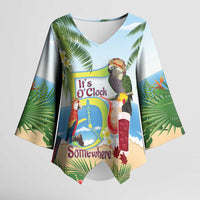 Guyana Christmas Kimono Sleeve Blouse Macaw Red-fan Parrot Tropical Vibes - Wonder Print Shop