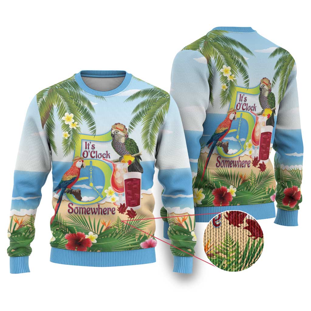 Guyana Christmas Ugly Christmas Sweater Macaw Red-fan Parrot Tropical Vibes - Wonder Print Shop