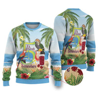 Guyana Christmas Ugly Christmas Sweater Macaw Red-fan Parrot Tropical Vibes - Wonder Print Shop