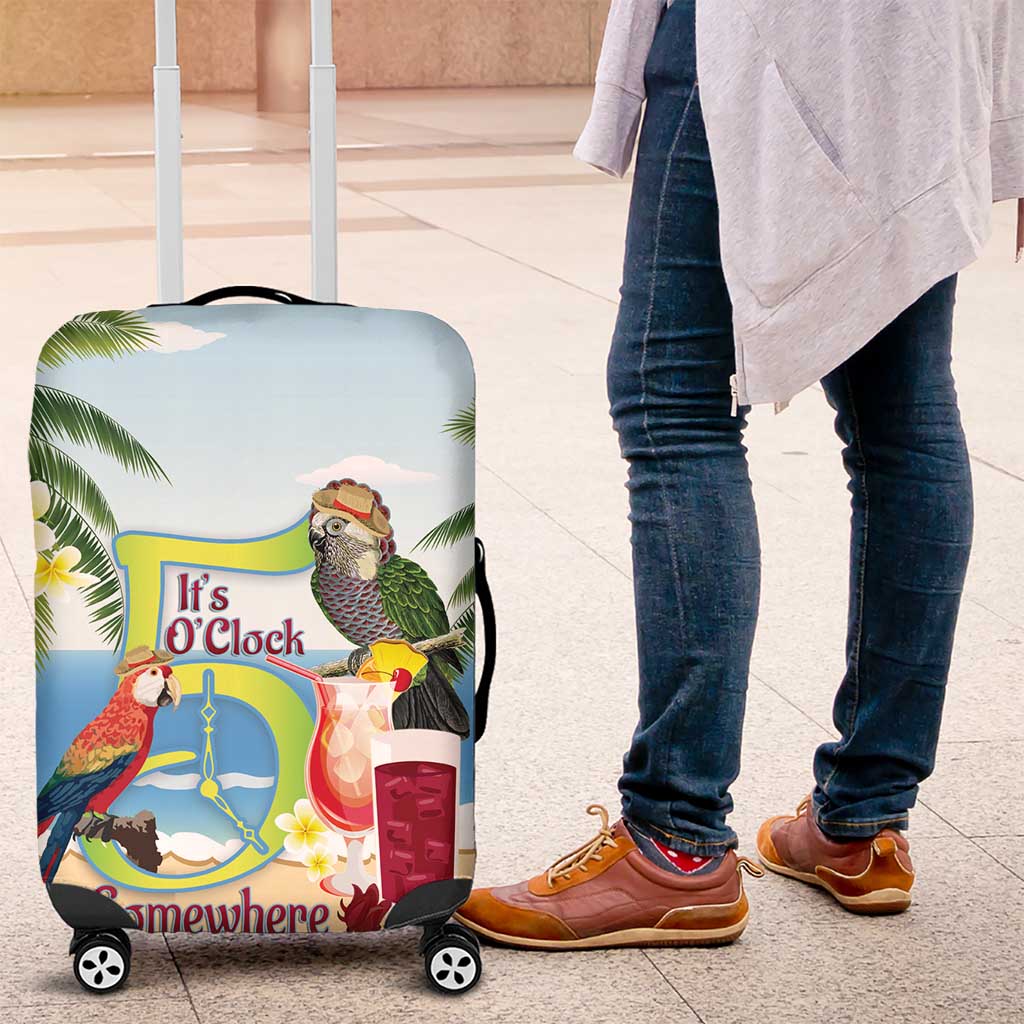 Guyana Christmas Luggage Cover Macaw Red-fan Parrot Tropical Vibes - Wonder Print Shop