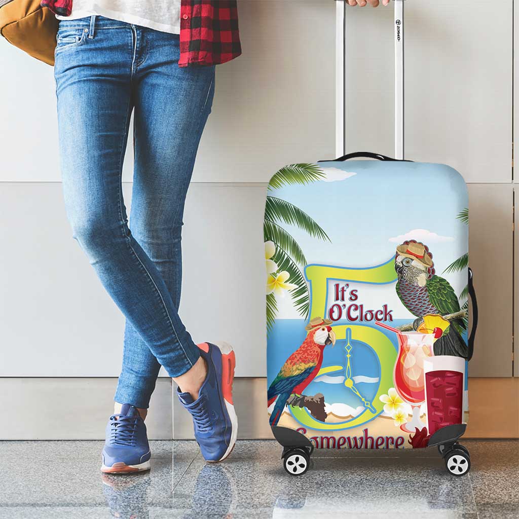 Guyana Christmas Luggage Cover Macaw Red-fan Parrot Tropical Vibes - Wonder Print Shop