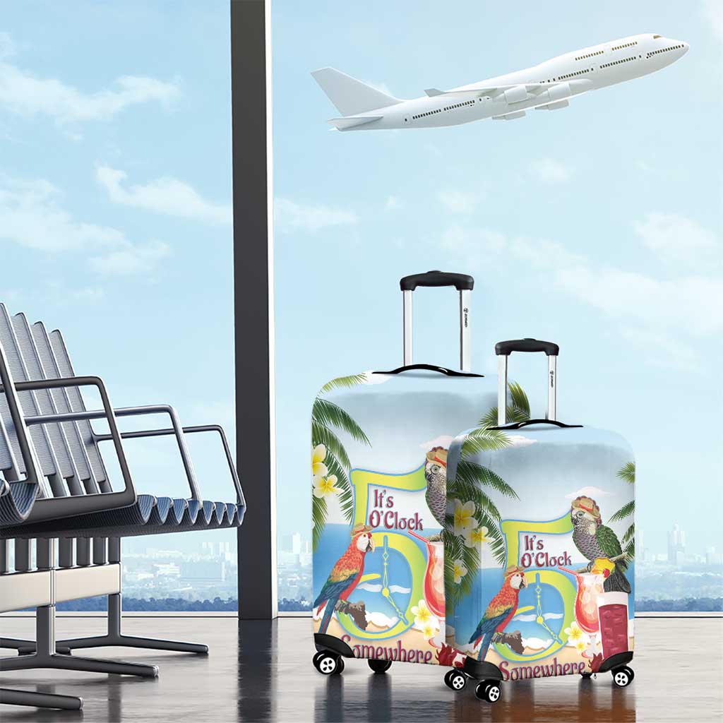 Guyana Christmas Luggage Cover Macaw Red-fan Parrot Tropical Vibes - Wonder Print Shop