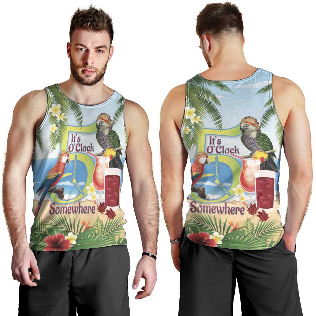 Guyana Christmas Men Tank Top Macaw Red-fan Parrot Tropical Vibes - Wonder Print Shop