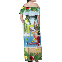 Guyana Christmas Off Shoulder Maxi Dress Macaw Red-fan Parrot Tropical Vibes - Wonder Print Shop