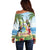 Guyana Christmas Off Shoulder Sweater Macaw Red-fan Parrot Tropical Vibes - Wonder Print Shop
