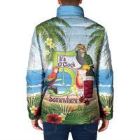 Guyana Christmas Padded Jacket Macaw Red-fan Parrot Tropical Vibes - Wonder Print Shop